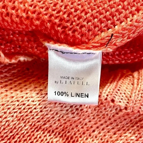 Avant Toi Linen Painted Coral Open Knit Sweater - Picture 5 of 8